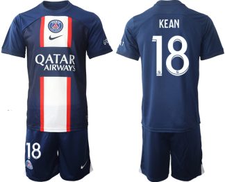 KEAN #18 Moški Nogometni dresi Paris Saint-Germain PSG Domači 2023 Kratek Rokav + Kratke hlače