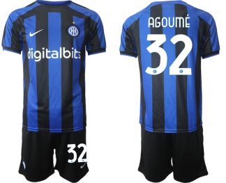 Moški Nogometni dresi Inter Milan Domači 2023 Kratek Rokav + Kratke hlače AGOUMÉ 32