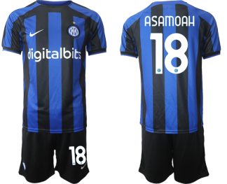 Moški Nogometni dresi Inter Milan Domači 2023 Kratek Rokav + Kratke hlače ASAMOAH 18