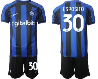 Moški Nogometni dresi Inter Milan Domači 2023 Kratek Rokav + Kratke hlače ESPOSITO 30