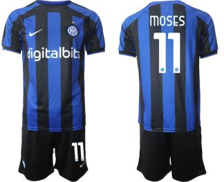 Moški Nogometni dresi Inter Milan Domači 2023 Kratek Rokav + Kratke hlače MOSES 11