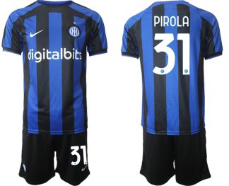 Moški Nogometni dresi Inter Milan Domači 2023 Kratek Rokav + Kratke hlače PIROLA 31