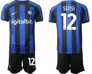 Moški Nogometni dresi Inter Milan Domači 2023 Kratek Rokav + Kratke hlače SENSI 12
