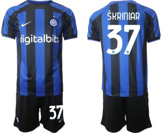 Moški Nogometni dresi Inter Milan Domači 2023 Kratek Rokav + Kratke hlače Škriniar 37