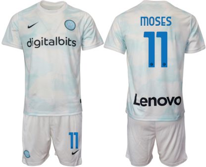 Moški Nogometni dresi Inter Milan Gostujoči 2023 Kratek Rokav + Kratke hlače MOSES 11