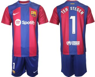 Moški Nogometni dresi Barcelona Domači 2023-24 Kratek Rokav + Kratke hlače TER STEGEN 1
