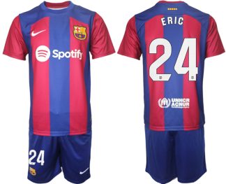 Moški Nogometni dresi komplet Barcelona Domači 2023-24 z imenom ERIC 24
