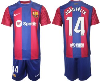 Moški Nogometni dresi komplet Barcelona Domači 2023-24 z imenom JOÂO FÉLIX 14