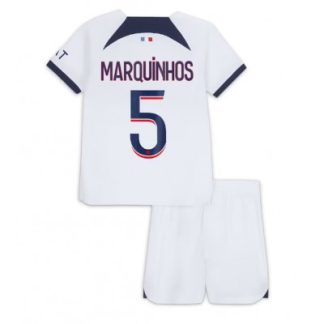 Poceni Otroški Nogometni dresi Paris Saint-Germain PSG Gostujoči 2023-2024 Marquinhos 5