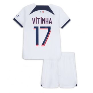 Poceni Otroški Nogometni dresi Paris Saint-Germain PSG Gostujoči 2023-2024 Vitinha Ferreira 17