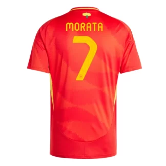 Novo Moški Nogometni dresi Euro 2024 Španija Domači Kratek Rokav Alvaro Morata 7