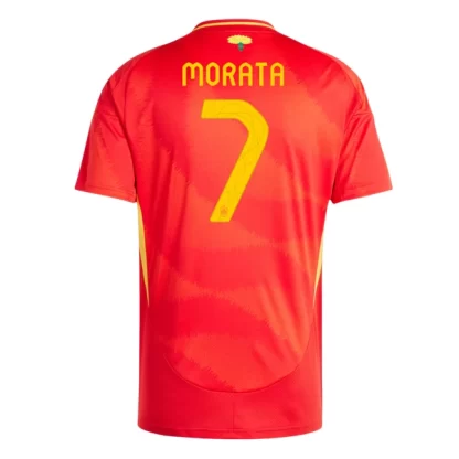 Novo Moški Nogometni dresi Euro 2024 Španija Domači Kratek Rokav Alvaro Morata 7