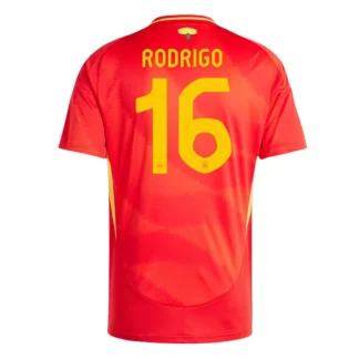 Novo Moški Nogometni dresi Euro 2024 Španija Domači Kratek Rokav Rodri Hernandez 16