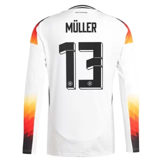 Poceni Moški Nogometni dresi Euro 2024 DFB Nemčija Domači Dolgi Rokav Thomas Muller 13