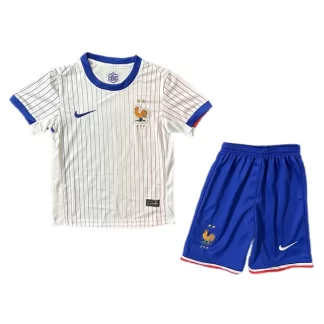Otroški Nogometni dresi Francija Gostujoči Euro 2024 bela Kratek Rokav + modra Kratke hlače