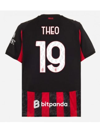 Moški Nogometna dresi replika AC Milan Theo Hernandez #19 Domači 2025-26 Kratek rokav
