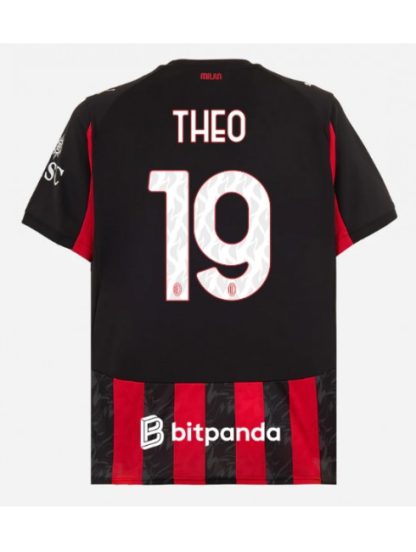 Moški Nogometna dresi replika AC Milan Theo Hernandez #19 Domači 2025-26 Kratek rokav
