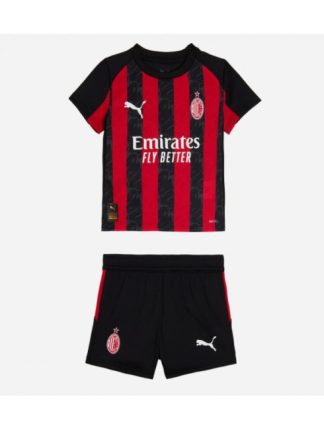 Otroški Nogometna dresi replika AC Milan Domači 2025-26 Kratek rokav (+ hlače)