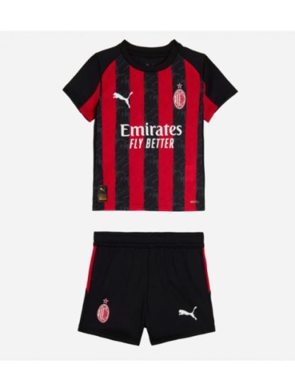 Otroški Nogometna dresi replika AC Milan Rafael Leao #10 Domači 2025-26 Kratek rokav (+ hlače)