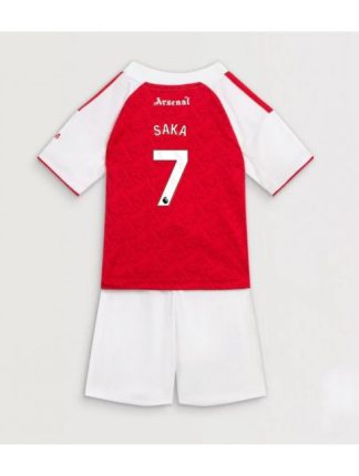 Otroški Nogometna dresi replika Arsenal Bukayo Saka #7 Domači 2025-26 Kratek rokav (+ hlače)