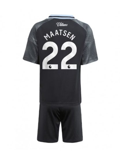 Otroški Nogometna dresi replika Aston Villa Ian Maatsen #22 Gostujoči 2025-26 Kratek rokav (+ hlače)