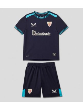 Otroški Nogometna dresi replika Athletic Bilbao Gostujoči 2025-26 Kratek rokav (+ hlače)