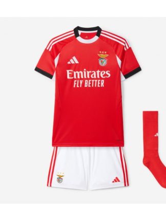 Otroški Nogometna dresi replika Benfica Domači 2025-26 Kratek rokav (+ hlače)