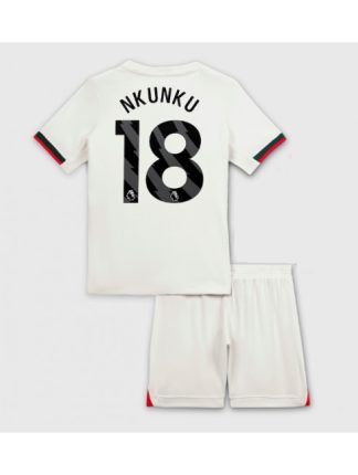 Otroški Nogometna dresi replika Chelsea Christopher Nkunku #18 Gostujoči 2025-26 Kratek rokav (+ hlače)