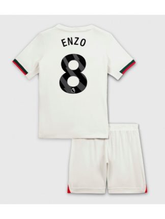 Otroški Nogometna dresi replika Chelsea Enzo Fernandez #8 Gostujoči 2025-26 Kratek rokav (+ hlače)
