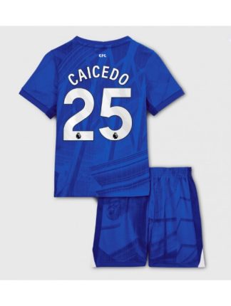 Otroški Nogometna dresi replika Chelsea Moises Caicedo #25 Domači 2025-26 Kratek rokav (+ hlače)