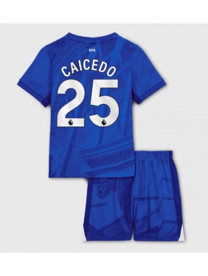 Otroški Nogometna dresi replika Chelsea Moises Caicedo #25 Domači 2025-26 Kratek rokav (+ hlače)