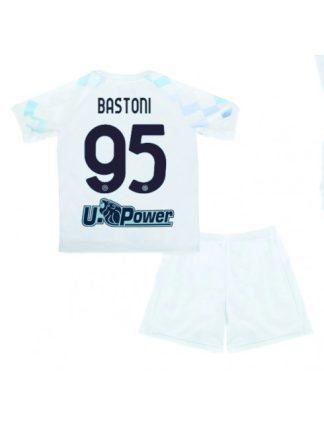 Otroški Nogometna dresi replika Inter Milan Alessandro Bastoni #95 Gostujoči 2025-26 Kratek rokav (+ hlače)