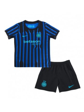 Otroški Nogometna dresi replika Inter Milan Domači 2025-26 Kratek rokav (+ hlače)