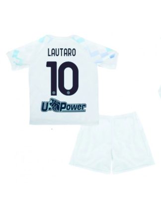 Otroški Nogometna dresi replika Inter Milan Lautaro Martinez #10 Gostujoči 2025-26 Kratek rokav (+ hlače)
