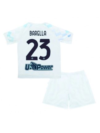 Otroški Nogometna dresi replika Inter Milan Nicolo Barella #23 Gostujoči 2025-26 Kratek rokav (+ hlače)