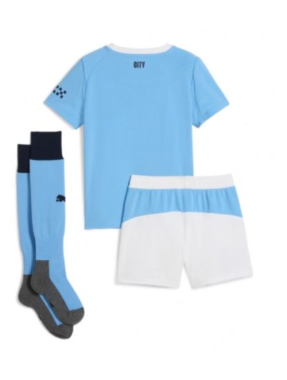 Otroški Nogometna dresi replika Manchester City Domači 2025-26 Kratek rokav (+ hlače)