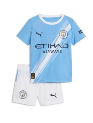 Otroški Nogometna dresi replika Manchester City Domači 2025-26 Kratek rokav (+ hlače)