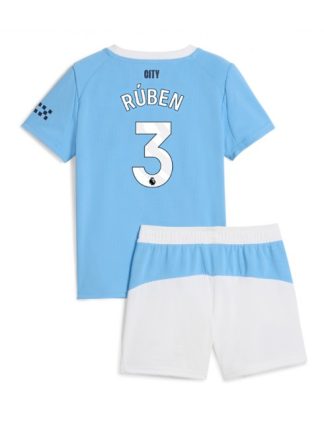 Otroški Nogometna dresi replika Manchester City Ruben Dias #3 Domači 2025-26 Kratek rokav (+ hlače)