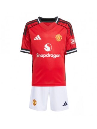 Otroški Nogometna dresi replika Manchester United Domači 2025-26 Kratek rokav (+ hlače)