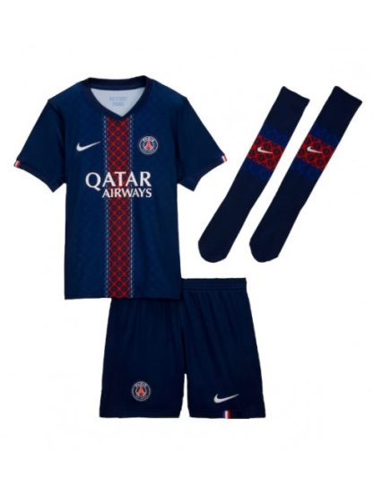 Otroški Nogometna dresi replika Paris Saint-Germain Achraf Hakimi #2 Domači 2025-26 Kratek rokav (+ hlače)