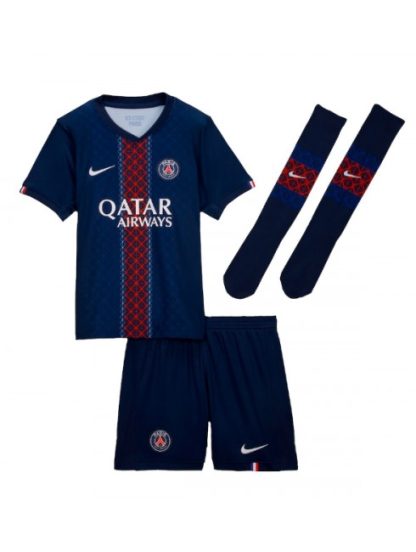 Otroški Nogometna dresi replika Paris Saint-Germain Desire Doue #14 Domači 2025-26 Kratek rokav (+ hlače)