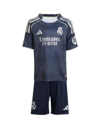 Otroški Nogometna dresi replika Real Madrid Gostujoči 2025-26 Kratek rokav (+ hlače)