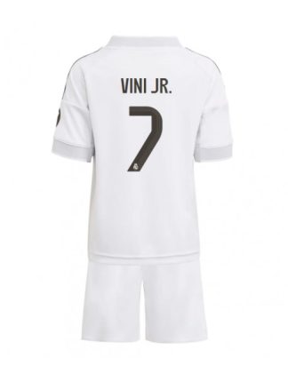 Otroški Nogometna dresi replika Real Madrid Vinicius Junior #7 Domači 2025-26 Kratek rokav (+ hlače)