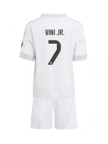 Otroški Nogometna dresi replika Real Madrid Vinicius Junior #7 Domači 2025-26 Kratek rokav (+ hlače)