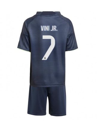 Otroški Nogometna dresi replika Real Madrid Vinicius Junior #7 Gostujoči 2025-26 Kratek rokav (+ hlače)