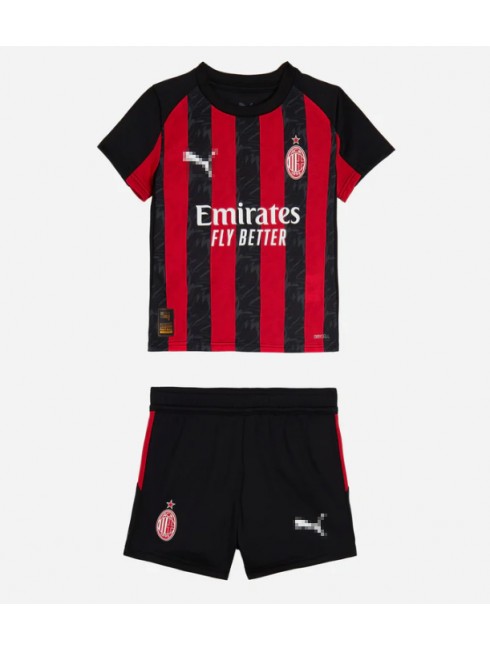 Otroški Nogometna dresi kompleti poceni AC Milan Christian Pulisic #11 Domači 2025-26