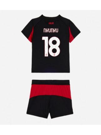 Otroški Nogometna dresi kompleti poceni AC Milan Christopher Nkunku #18 Domači 2025-26