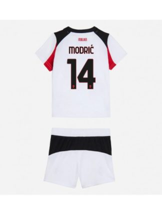 Otroški Nogometna dresi kompleti poceni AC Milan Luka Modric #14 Gostujoči 2025-26