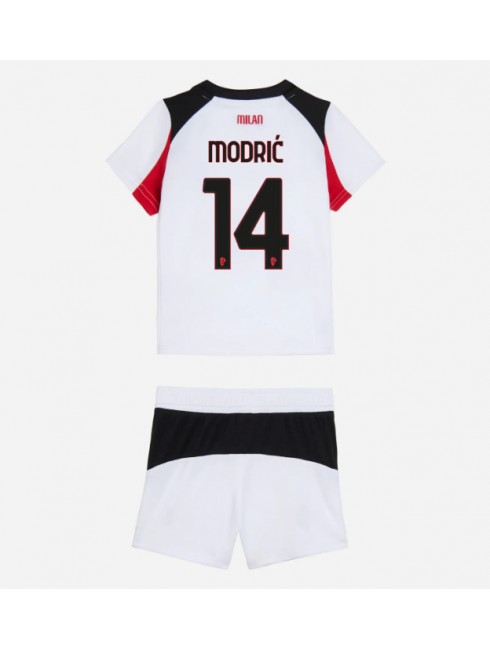 Otroški Nogometna dresi kompleti poceni AC Milan Luka Modric #14 Gostujoči 2025-26