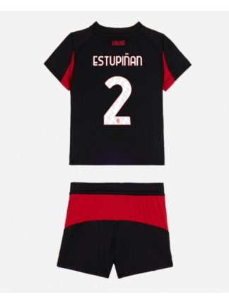 Otroški Nogometna dresi kompleti poceni AC Milan Pervis Estupinan #2 Domači 2025-26